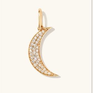 Mejuri Pavé Diamond Moon Charm - 14k Yellow Gold *Charm Only*
